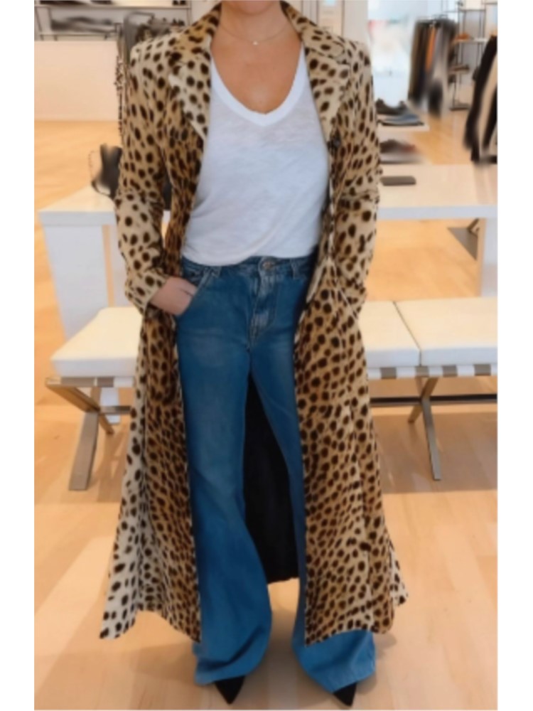 Fashion Leopard Trench For Wom - Trench Coat Formal บทวิจารณ์และราคา