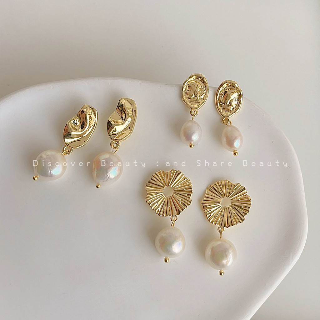 DIY accessories French retro b - Pearl Earring Stud บทวิจารณ์และราคา