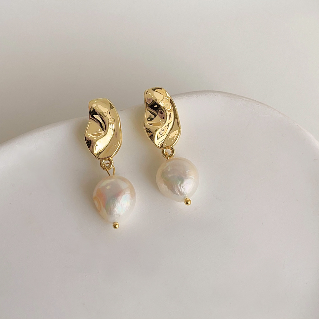 DIY accessories French retro b - Pearl Earring Stud บทวิจารณ์และราคา