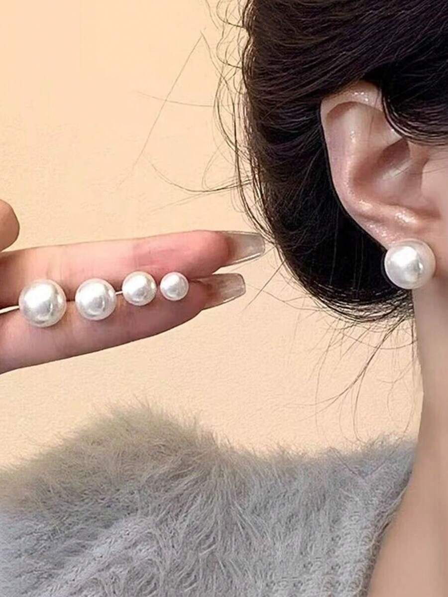 3 Pairs Retro Minimalist Elega - Pearl Earring Stud บทวิจารณ์และราคา