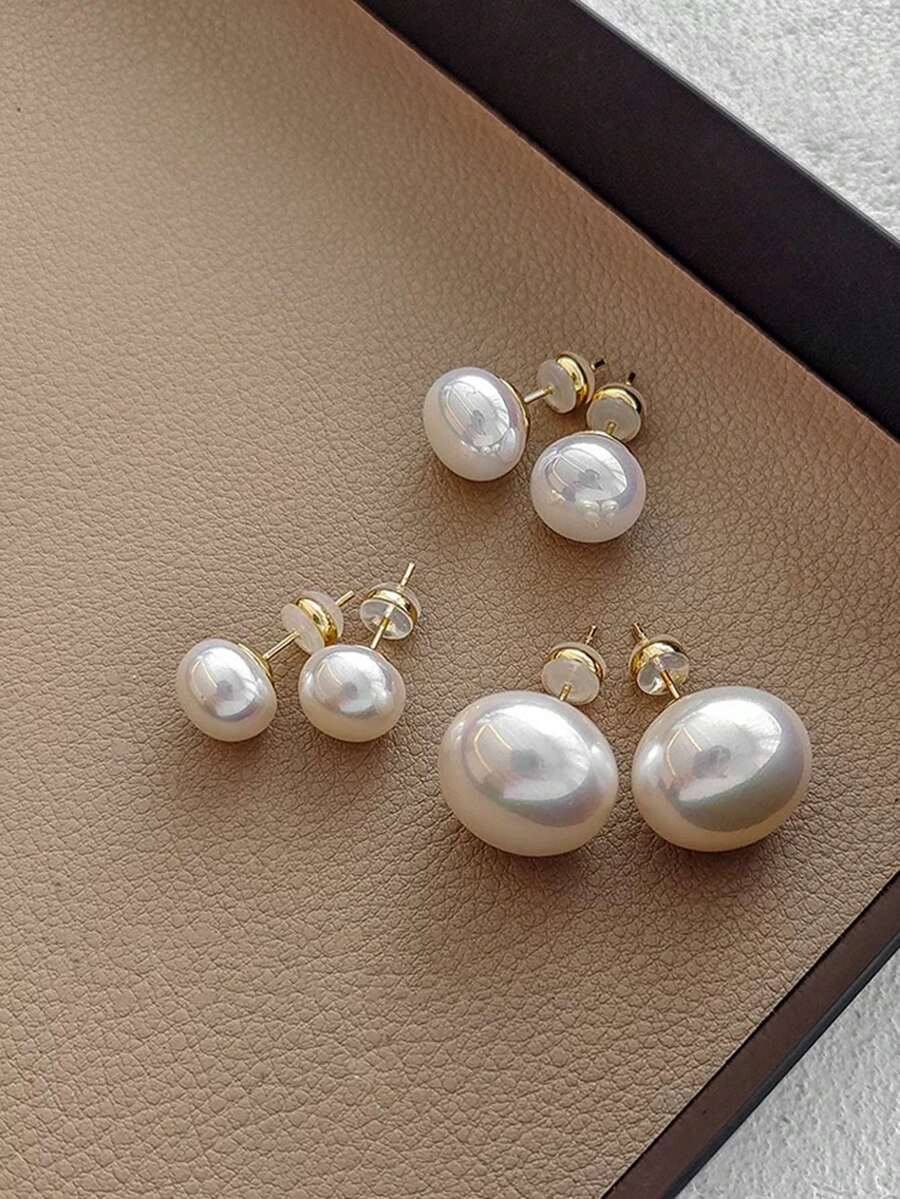 3 Pairs Retro Minimalist Elega - Pearl Earring Stud บทวิจารณ์และราคา