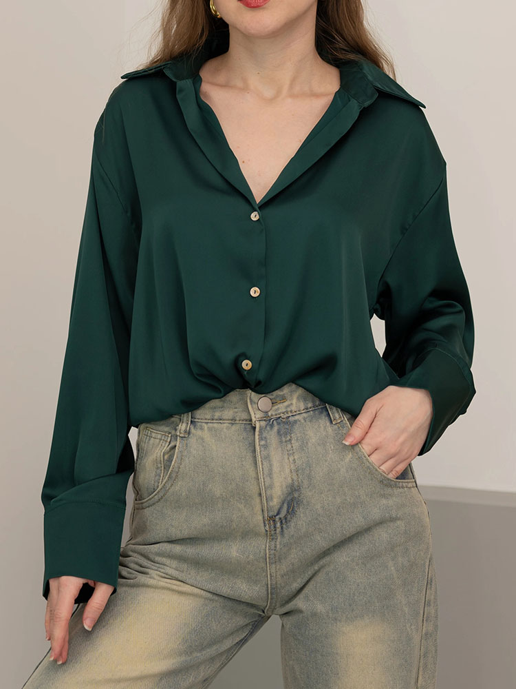 Female Button Silk for Women E - Women Luxury Formal Wear บทวิจารณ์และราคา