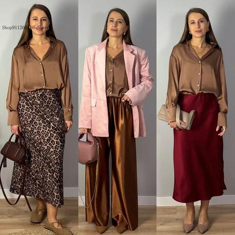Female Button Silk for Women E - Women Luxury Formal Wear บทวิจารณ์และราคา