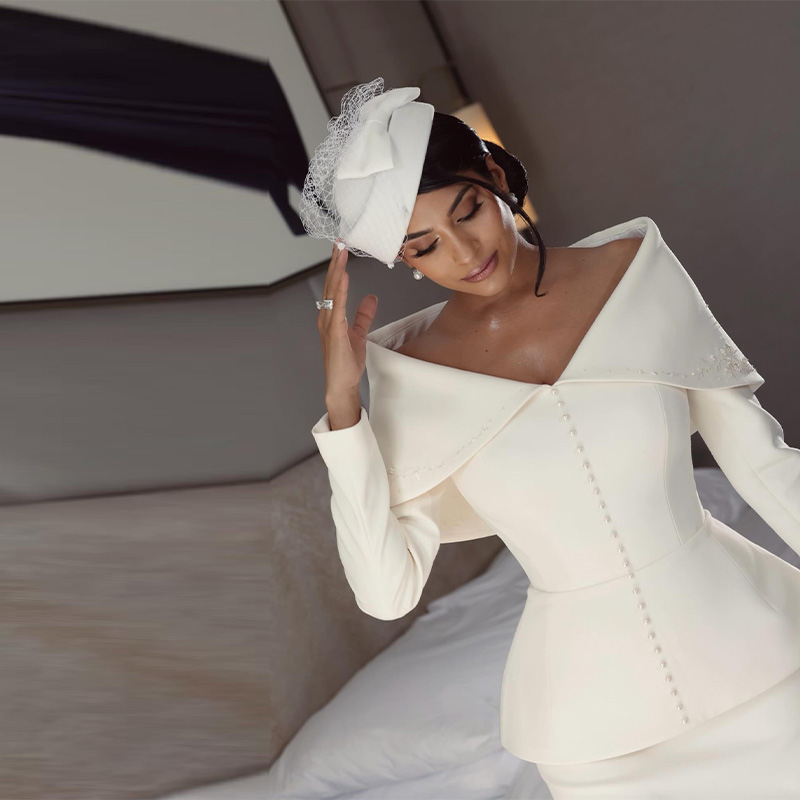 Elegant French White Peplum Tw - Women'S Office Formal Wear For Ladies บทวิจารณ์และราคา