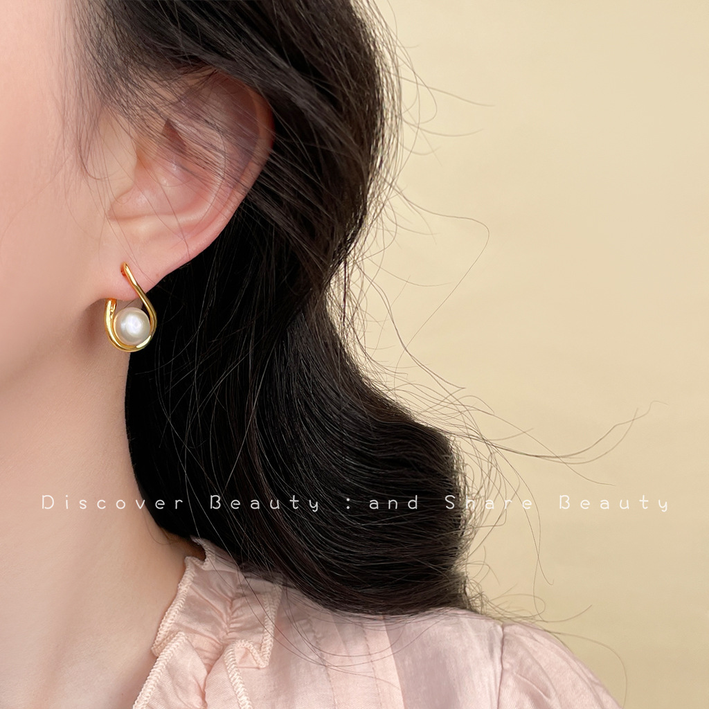 DIY accessories Fashion commut - Pearl Earring Stud บทวิจารณ์และราคา