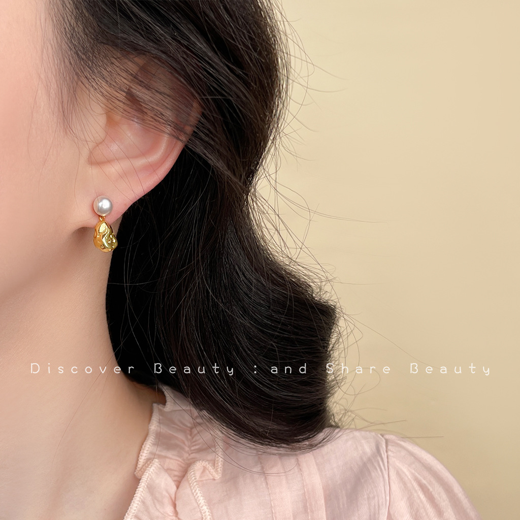 DIY accessories Fashion commut - Pearl Earring Stud บทวิจารณ์และราคา