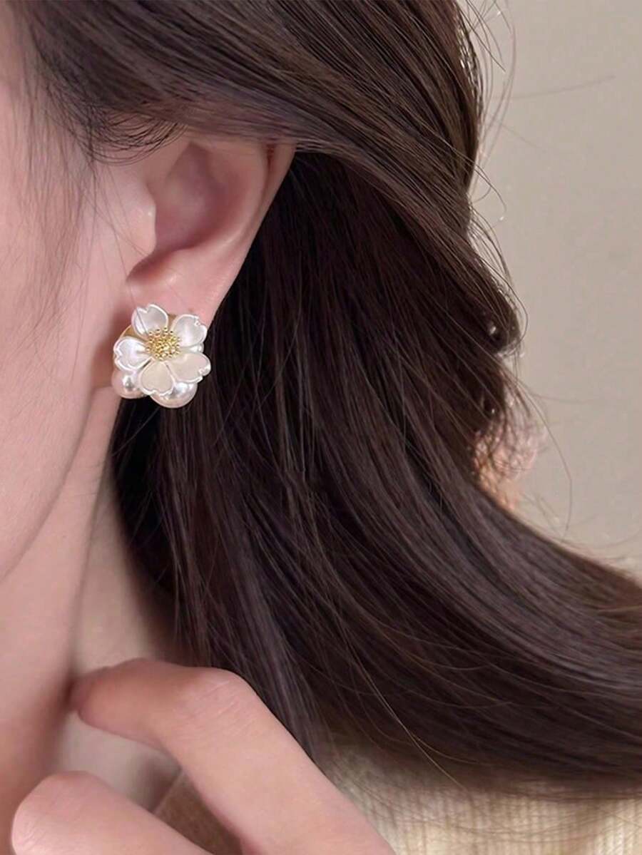 Topshiny 1 Pair Fashion New Pe - Pearl Earring Stud บทวิจารณ์และราคา