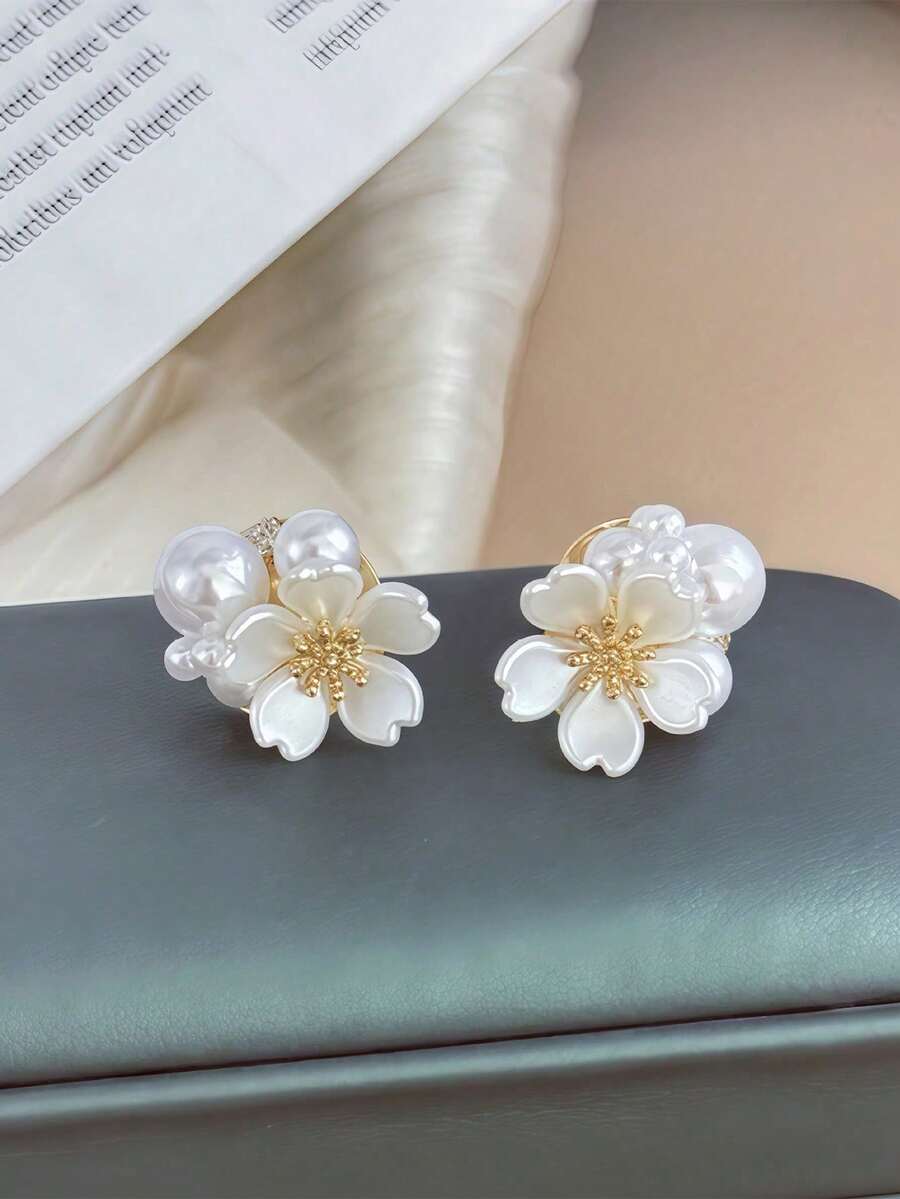 Topshiny 1 Pair Fashion New Pe - Pearl Earring Stud บทวิจารณ์และราคา