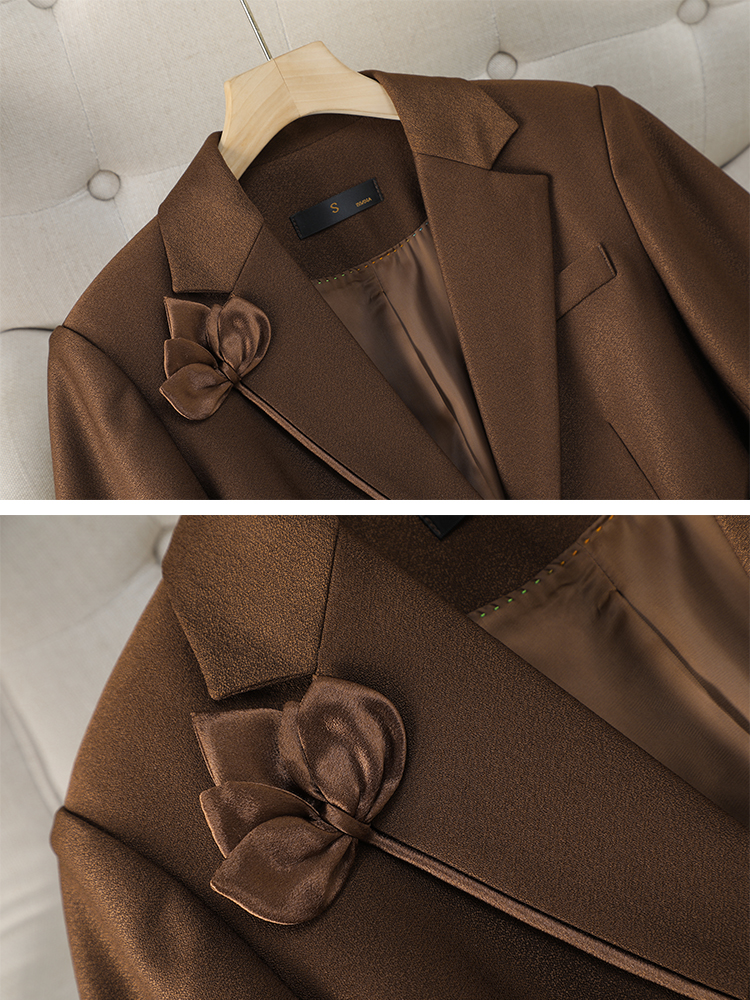 Autumn Winter Brown Apricot Wo - Women Formal Wear Shirt And Pant บทวิจารณ์และราคา