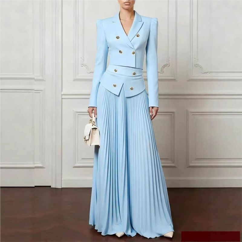 Elegant Temperament 2-Piece Se - Blazer Set Women Formal บทวิจารณ์และราคา