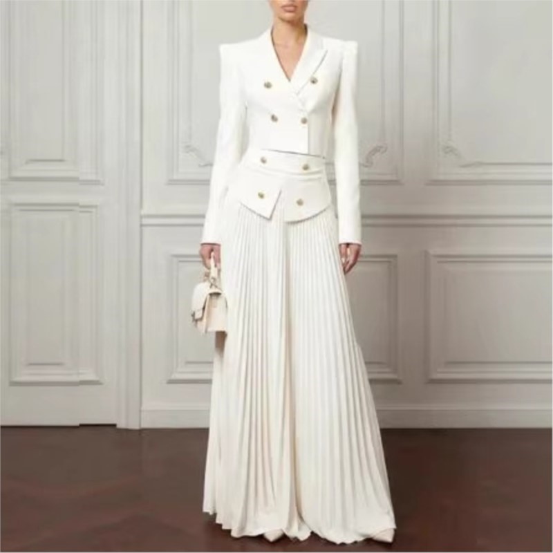 Elegant Temperament 2-Piece Se - Blazer Set Women Formal บทวิจารณ์และราคา