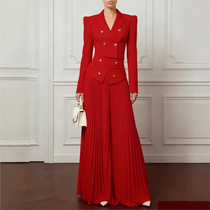 Elegant Temperament 2-Piece Se - Blazer Set Women Formal บทวิจารณ์และราคา