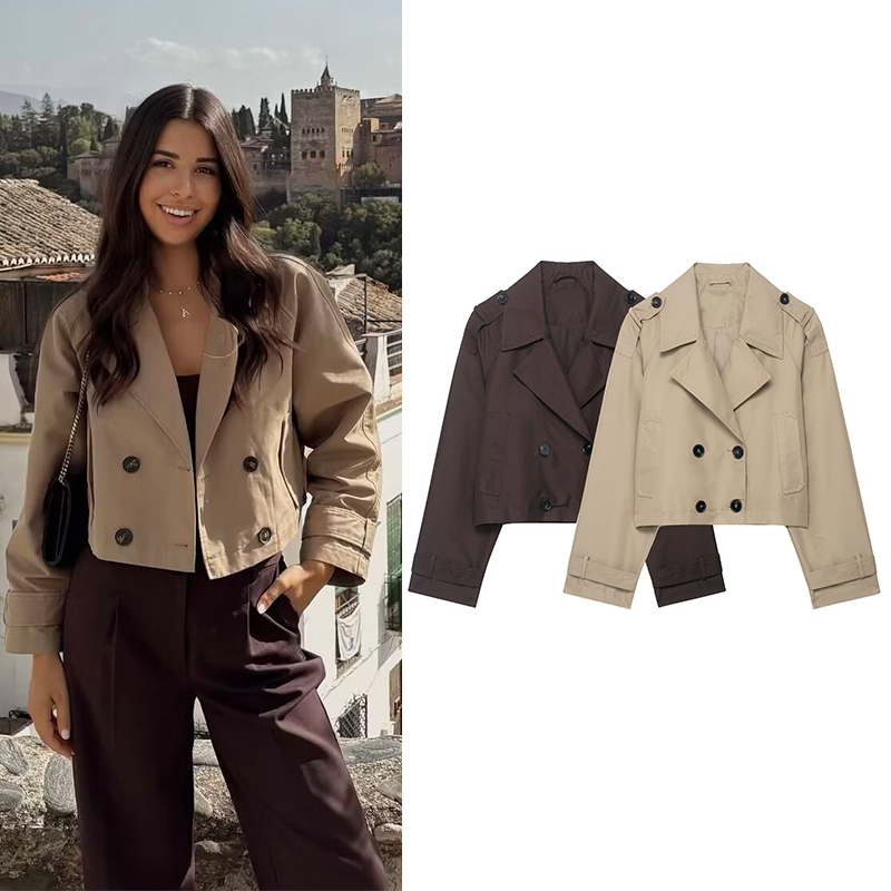 Women's Fashion Double Breaste - Trench Coat Formal บทวิจารณ์และราคา