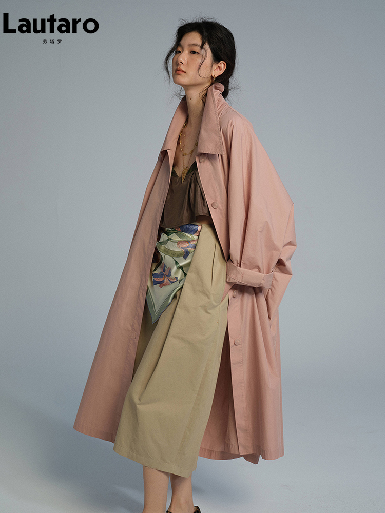 Lautaro Spring Autumn Long Ove - Trench Coat Formal บทวิจารณ์และราคา