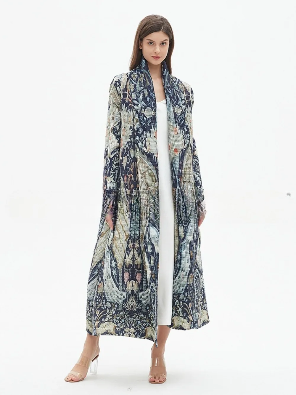 Miyake Pleated Abaya Vintage P - Trench Coat Formal บทวิจารณ์และราคา