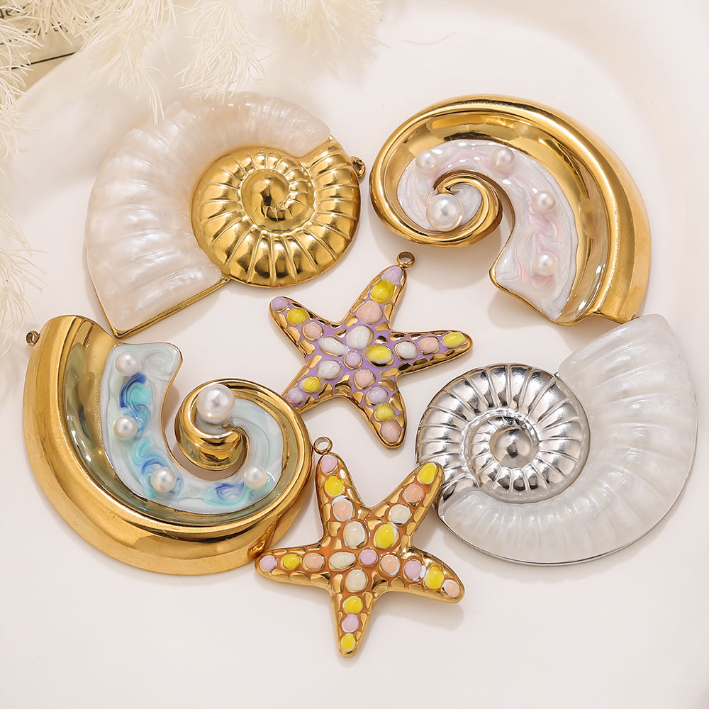 2PCS Pearl Conch Starfish Stai - Pearl Earring Stud บทวิจารณ์และราคา