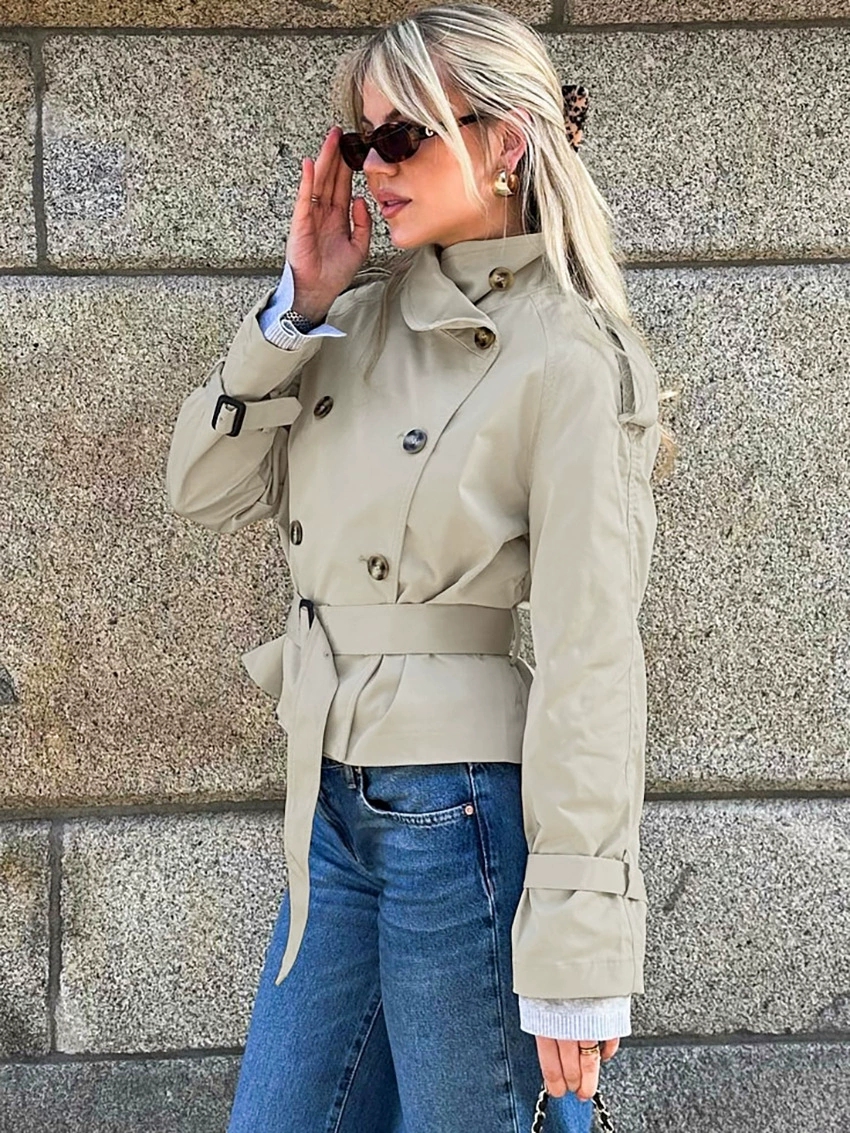 Spring Autumn With Belt Trench - Trench Coat Formal บทวิจารณ์และราคา