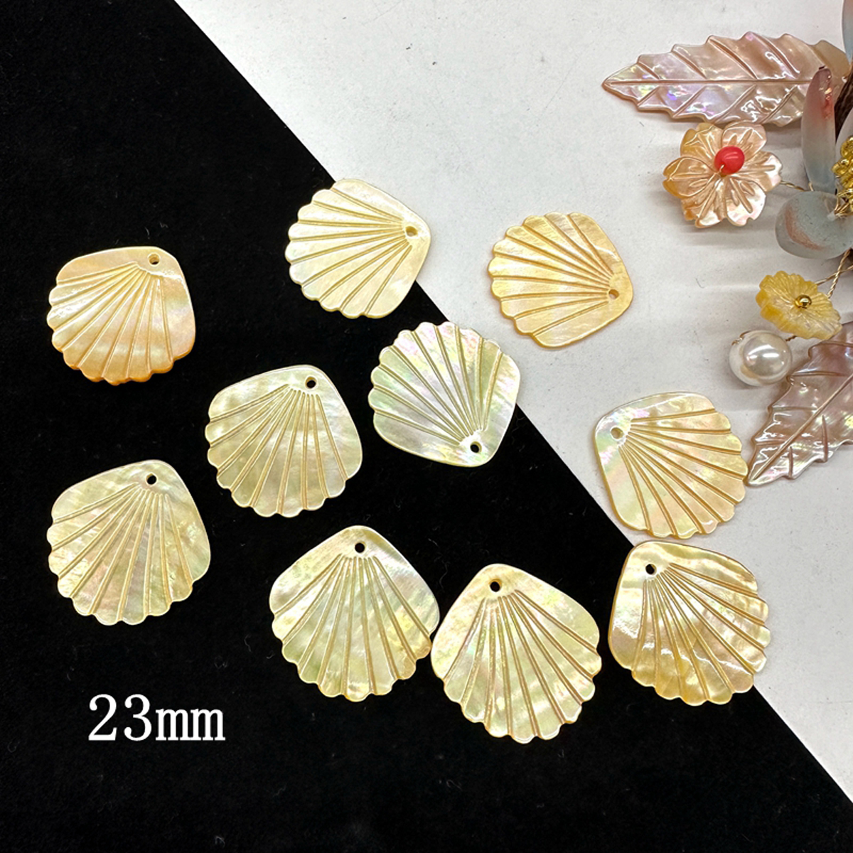5Pcs Shell Beads With Hole Nat - Pearl Earring Stud บทวิจารณ์และราคา