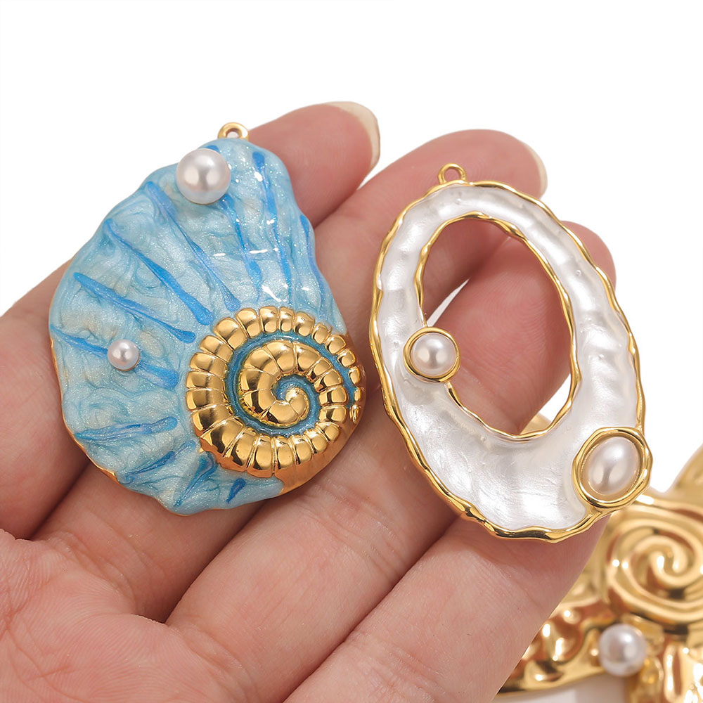 1pcs Large Conch Starfish Shel - Pearl Earring Stud บทวิจารณ์และราคา