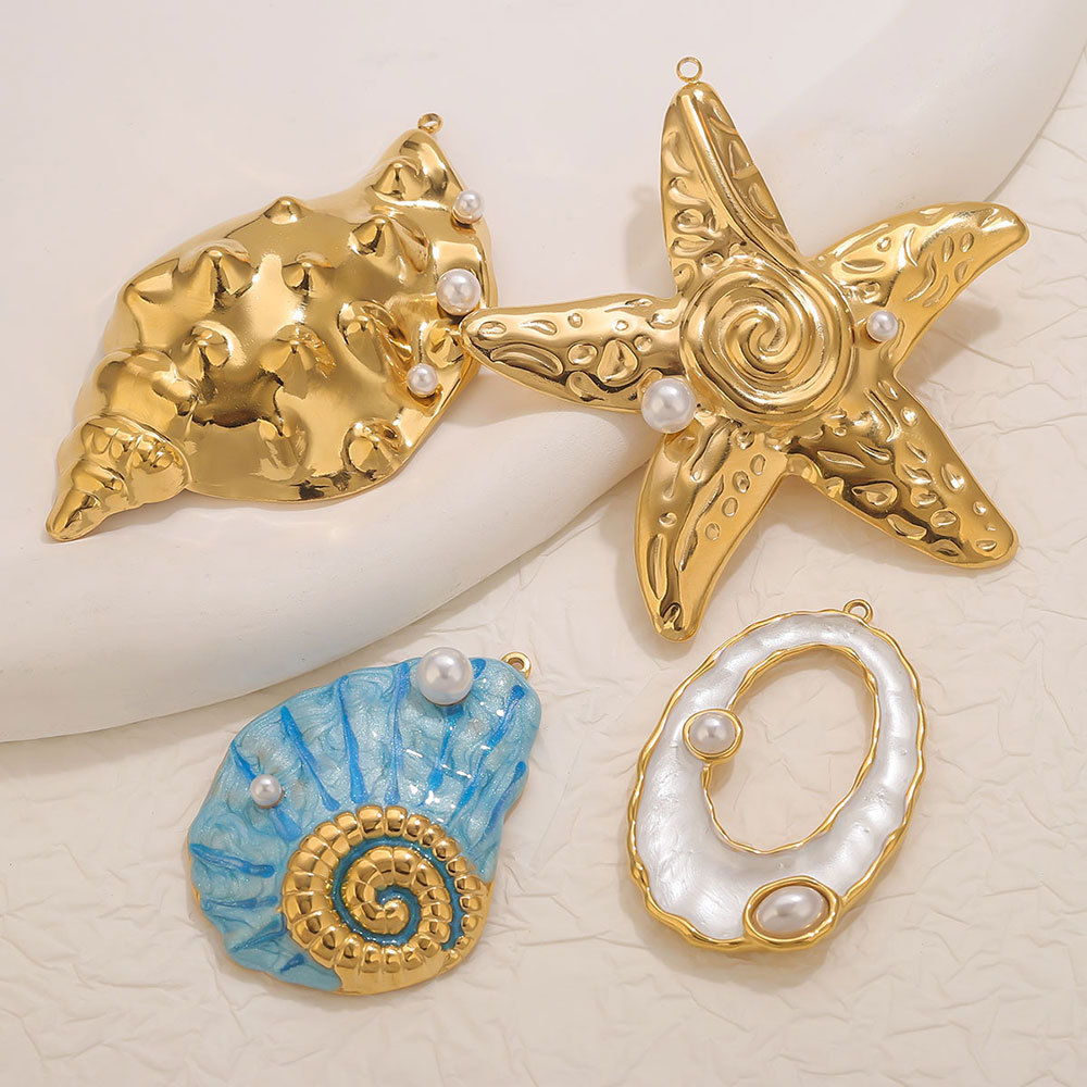 1pcs Large Conch Starfish Shel - Pearl Earring Stud บทวิจารณ์และราคา