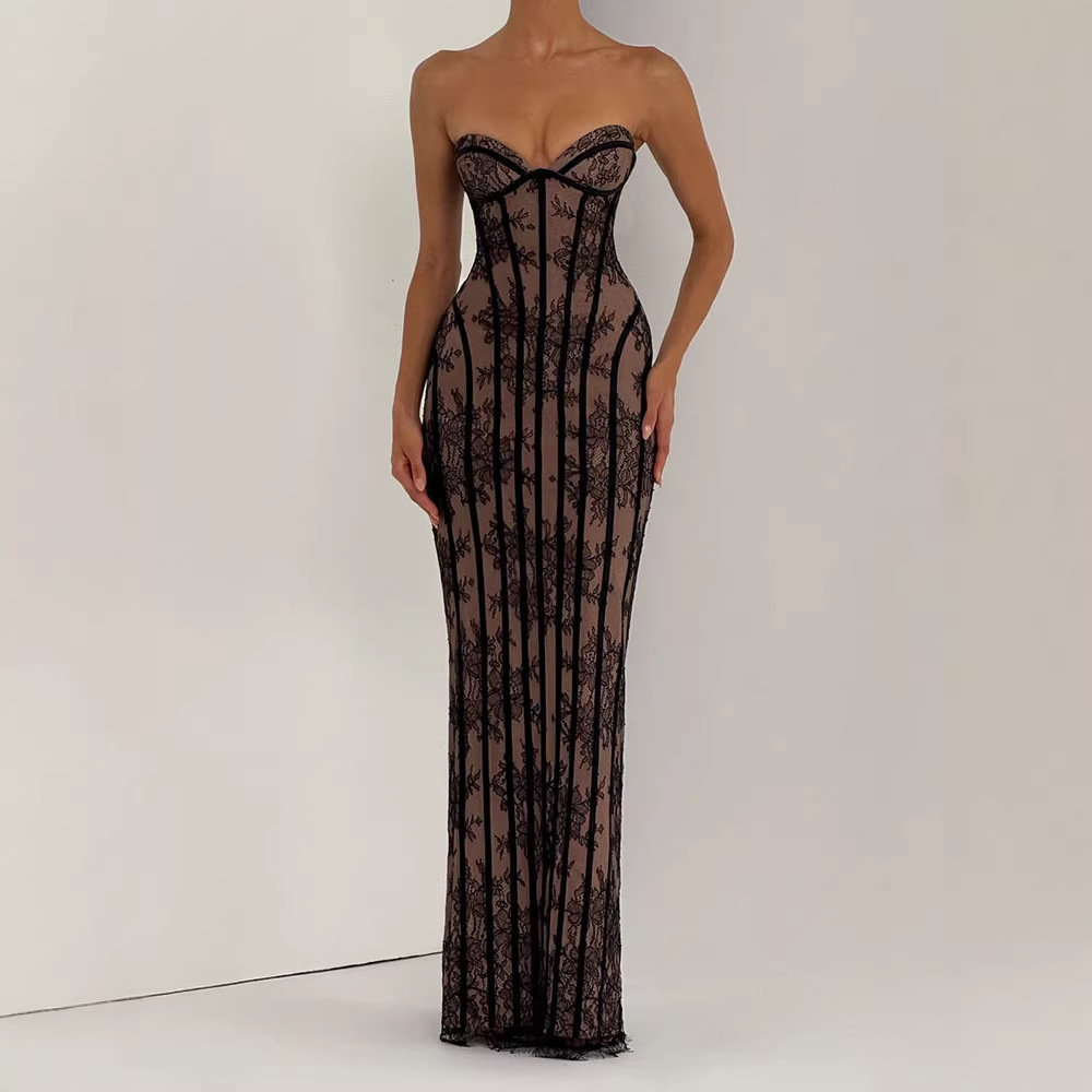 Strapless Bodycon Maxi Dress f - Formal Wear Gowns For Women บทวิจารณ์และราคา