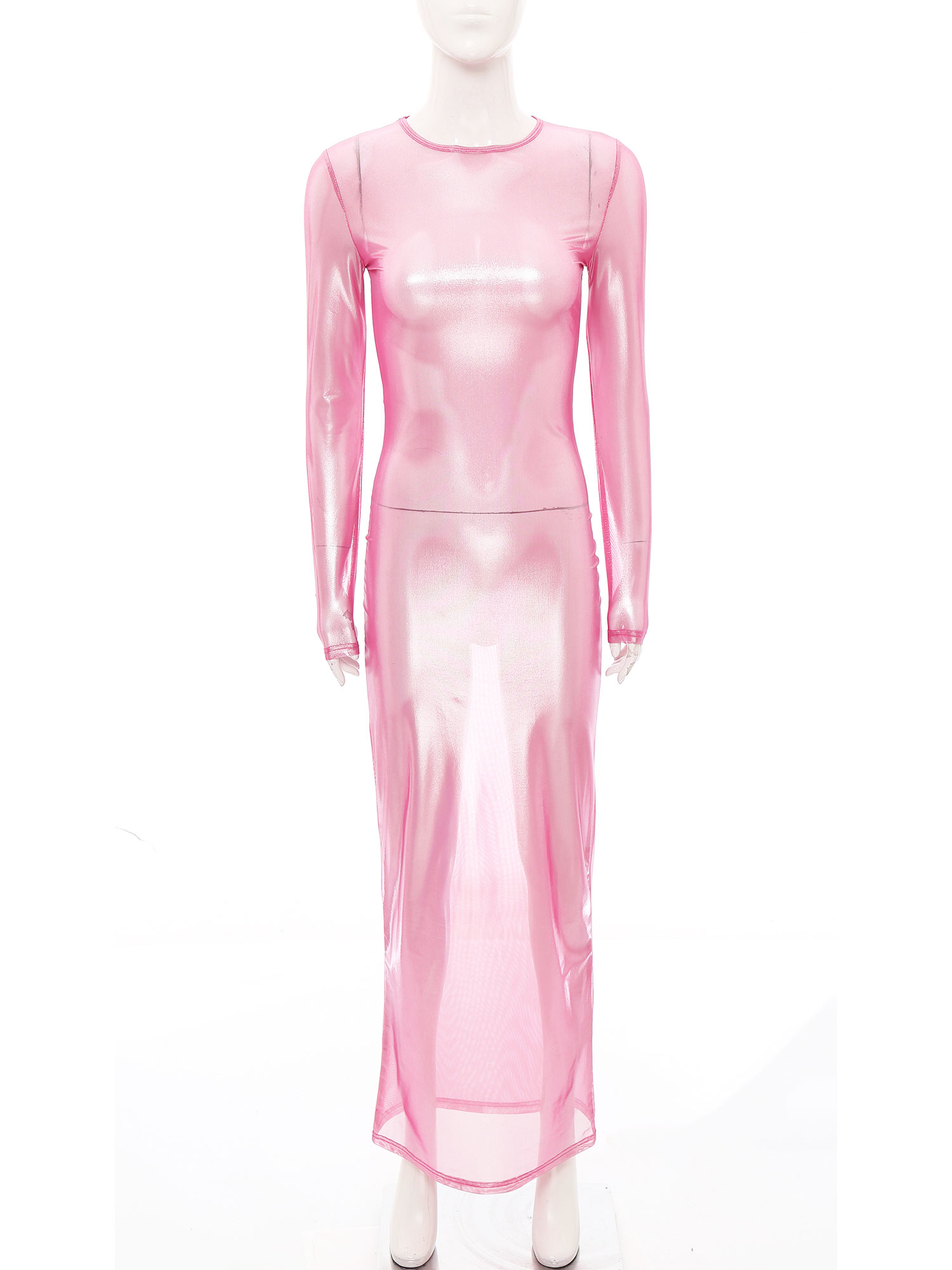 Womens Shiny Metallic Sheer Lo - Formal Wear Gowns For Women บทวิจารณ์และราคา