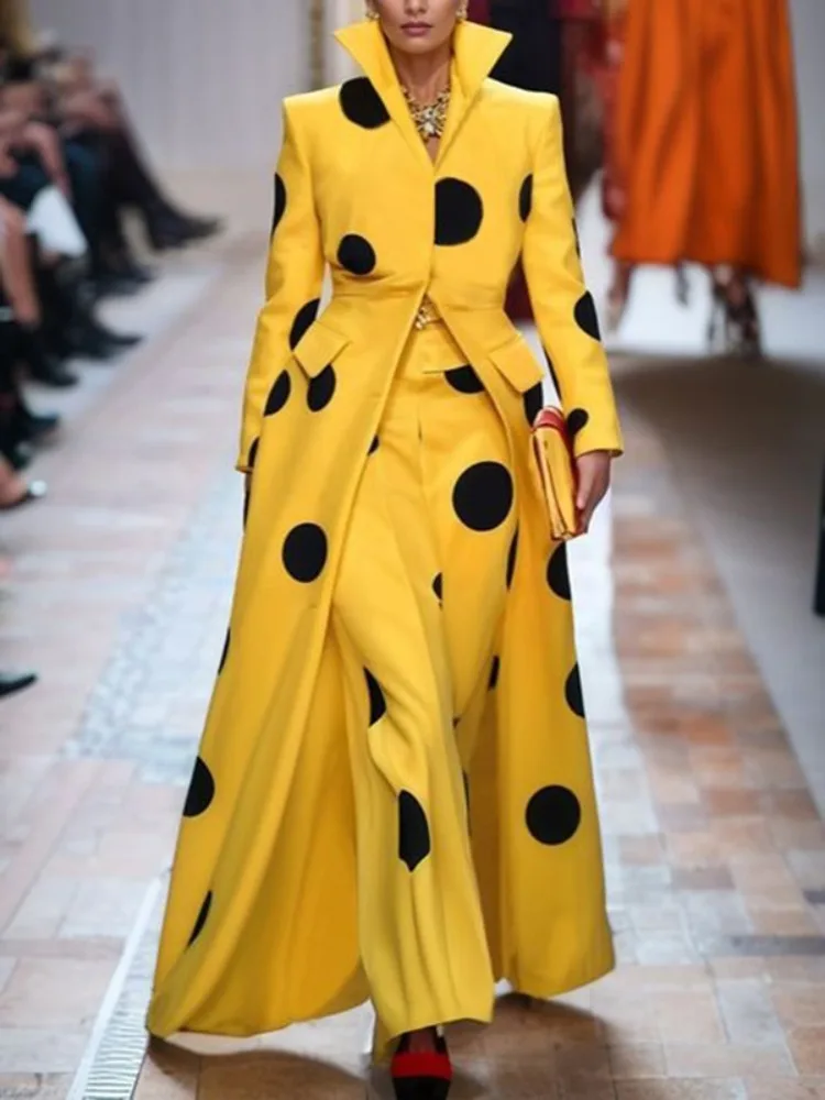 Gymystars Polka-Dot Woolen Coa - Trench Coat Formal บทวิจารณ์และราคา