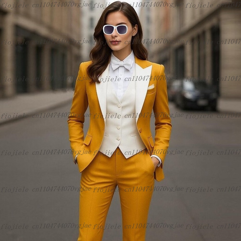 Yellow And White Formal Busine - Blazer Set Women Formal บทวิจารณ์และราคา