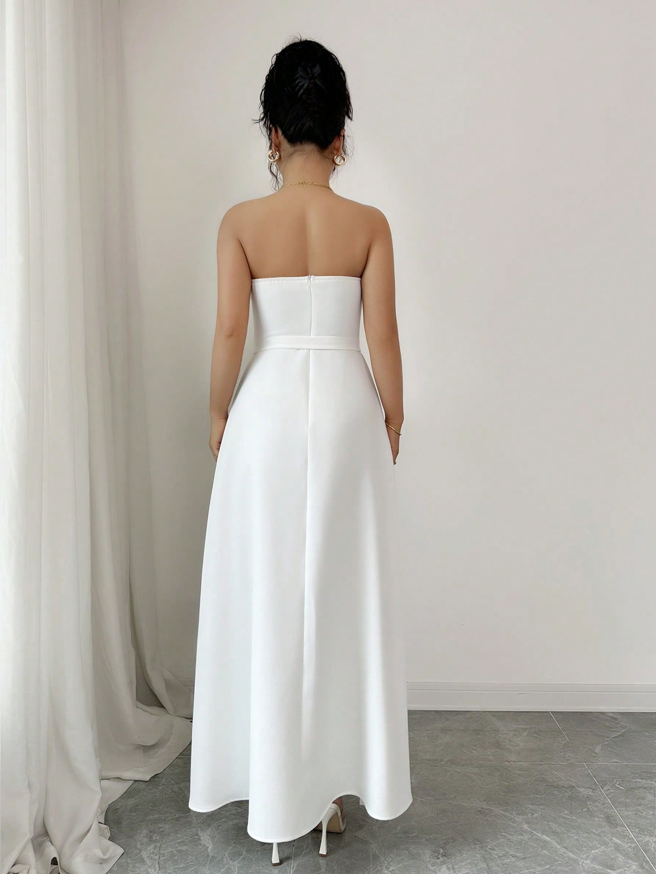 Women's White Strapless Maxi D - Formal Wear Gowns For Women บทวิจารณ์และราคา