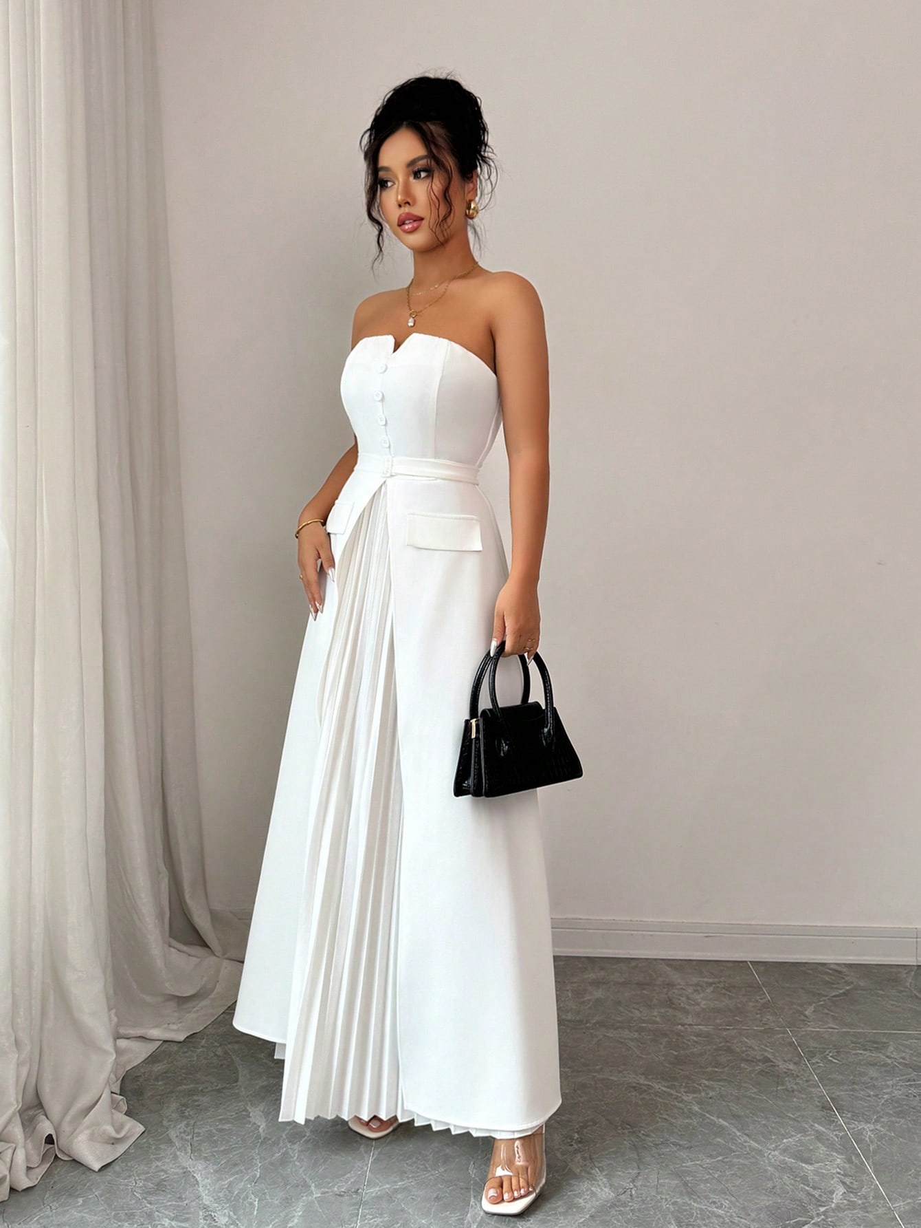 Women's White Strapless Maxi D - Formal Wear Gowns For Women บทวิจารณ์และราคา