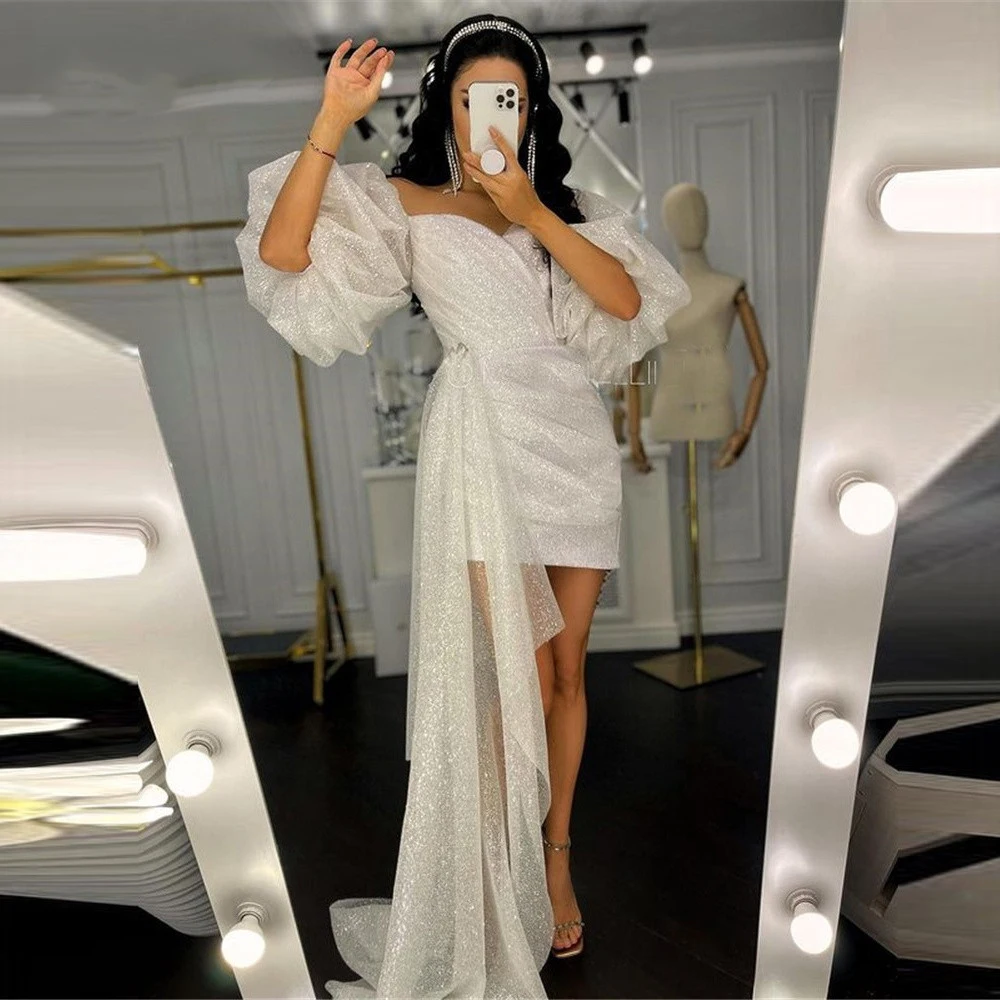 Shimmer Short Wedding Dress Pu - Women Formal Wear Dubai บทวิจารณ์และราคา