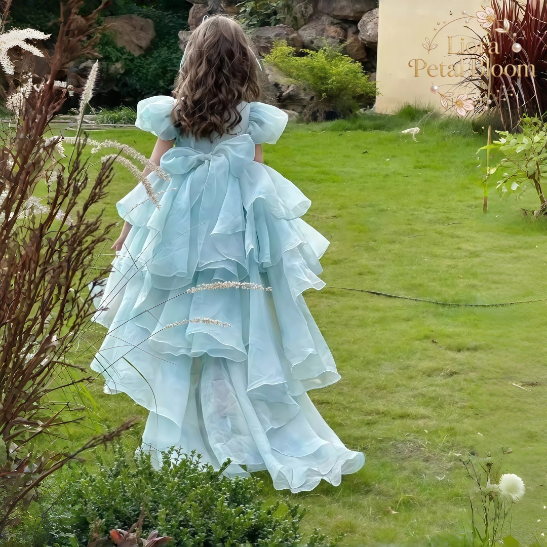 Blue Tulle Gown  Girls' Bow Pa - Formal Wear Gowns For Women บทวิจารณ์และราคา