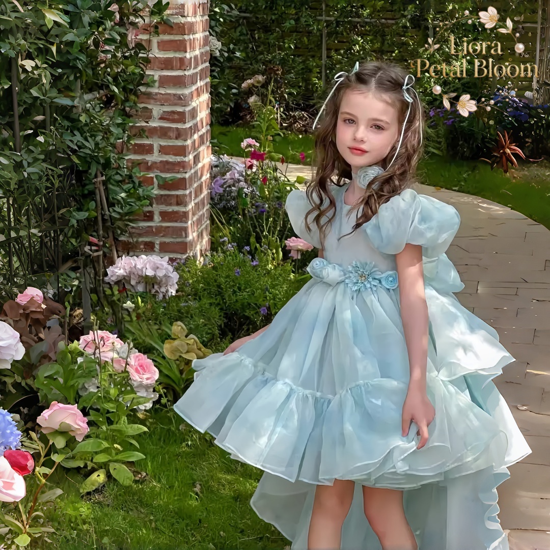 Blue Tulle Gown  Girls' Bow Pa - Formal Wear Gowns For Women บทวิจารณ์และราคา