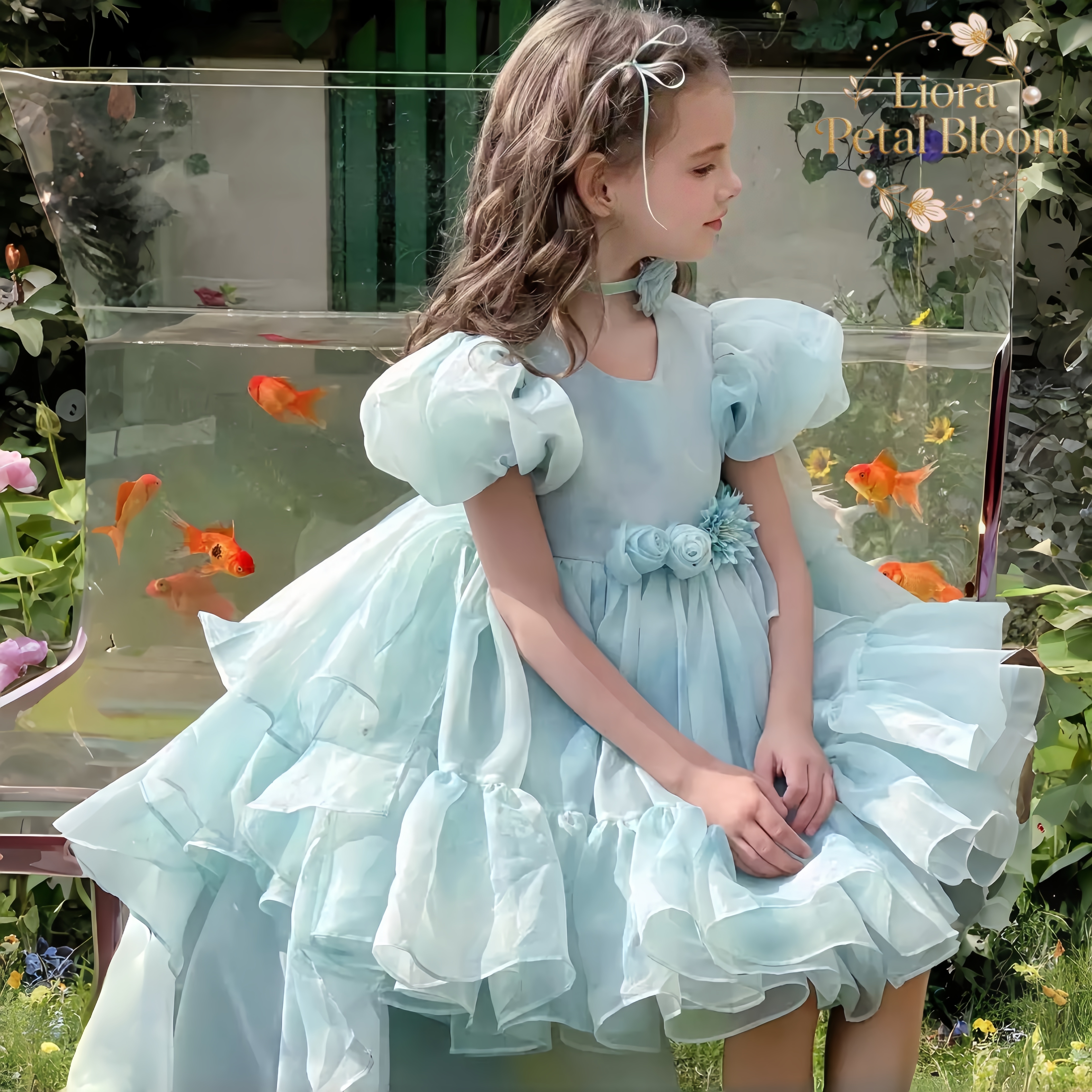 Blue Tulle Gown  Girls' Bow Pa - Formal Wear Gowns For Women บทวิจารณ์และราคา