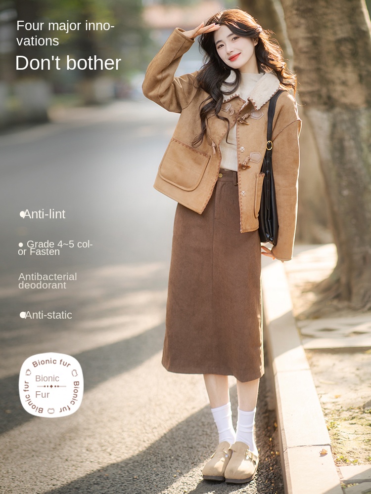 Suede short coat for women's w - Women'S Formal Wear Petite บทวิจารณ์และราคา
